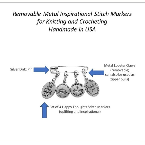 Stitch Markers Knitting Crochet Metal Lobster Claw Clasps Gifts for Knitters - Picture 2 of 4
